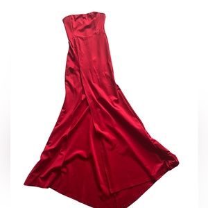 Formal Strapless Evening Dress Long Prom Gown Front Split Full Length size M